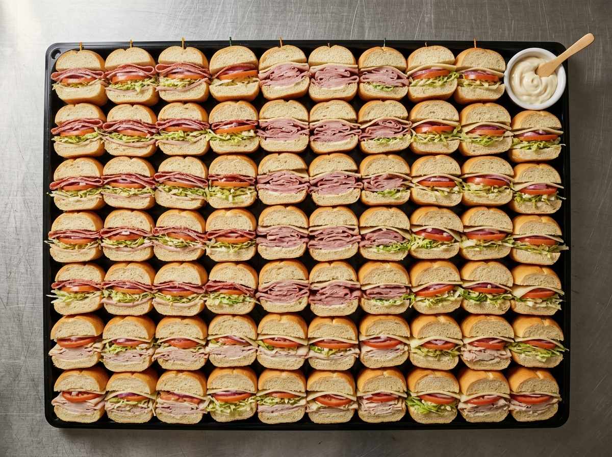 Mini hoagie tray sampler with Italian, regular and ham 'n cheese hoagies